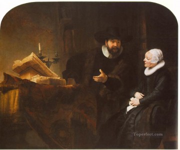 The Mennonite Minister Cornelis Claesz Anslo in Conversation with his Wife Aaltje Rembrandt Oil Paintings